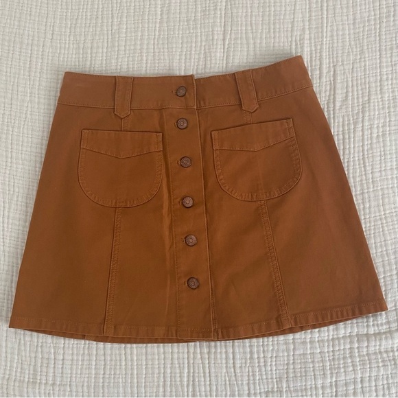 Madewell Dresses & Skirts - Madewell Button Front Brown Mini Skirt